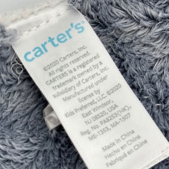 Carter's Panda Bear Security Blanket Kids Unisex White Grey Plush Lovey 13x13 - Picture 3 of 8